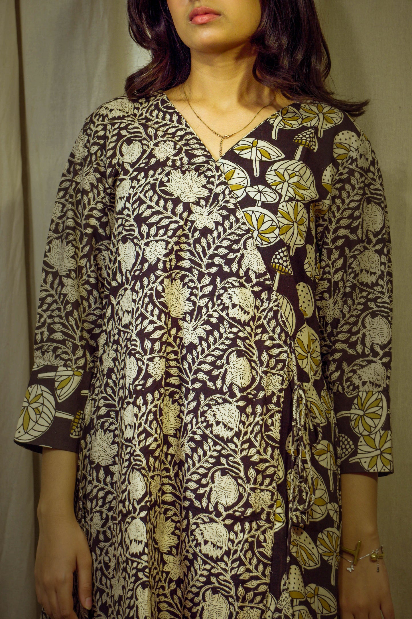 KaariVritta – Black Block-Printed Cotton Angrakha Set