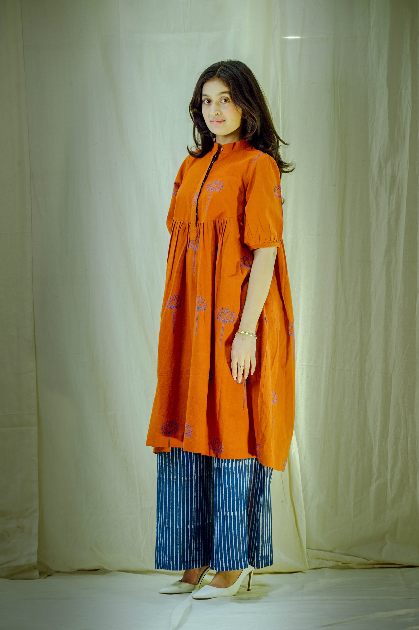 Indigo Ember – Kachhi Cotton Pant Kurta Set