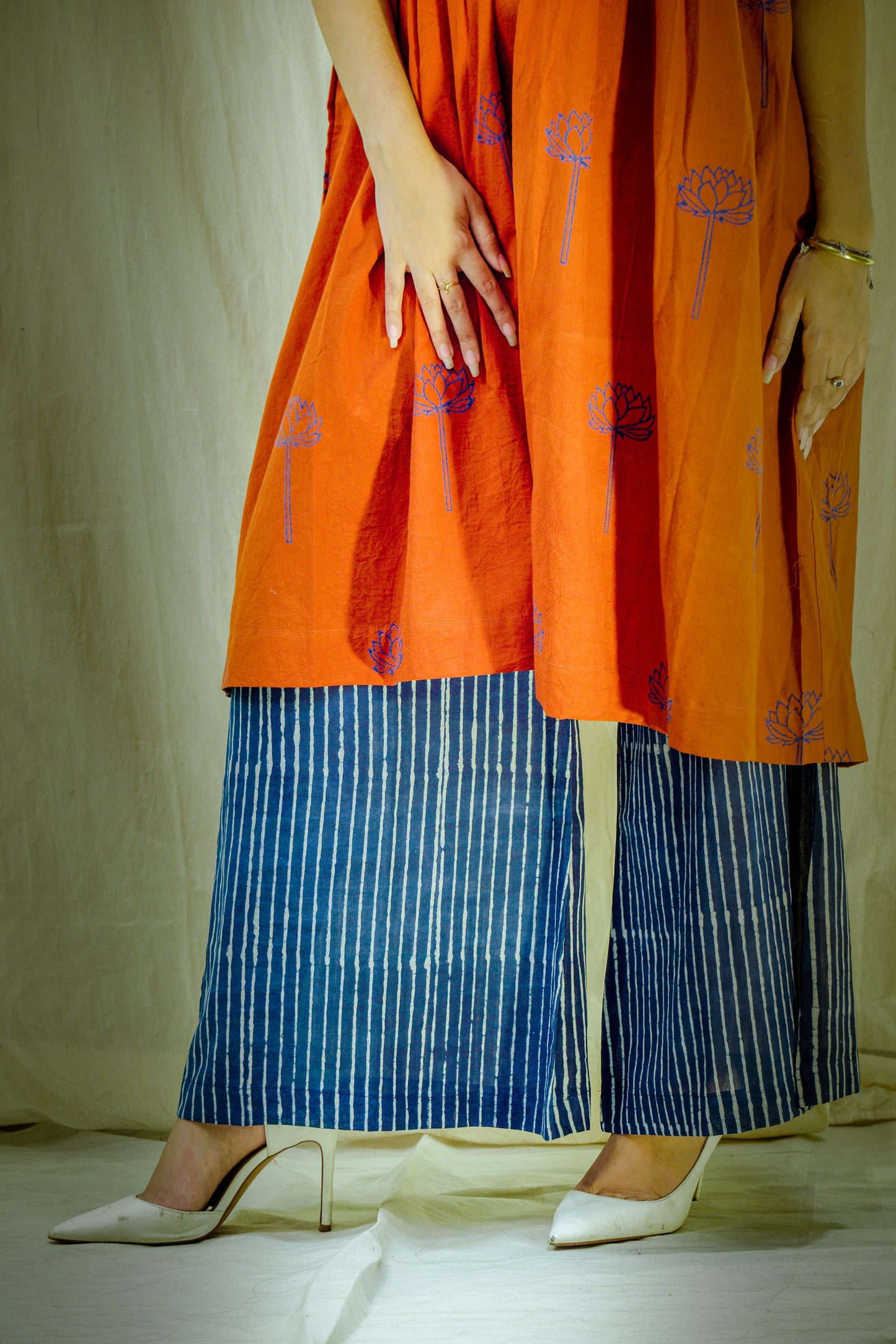 Indigo Ember – Kachhi Cotton Pant Kurta Set