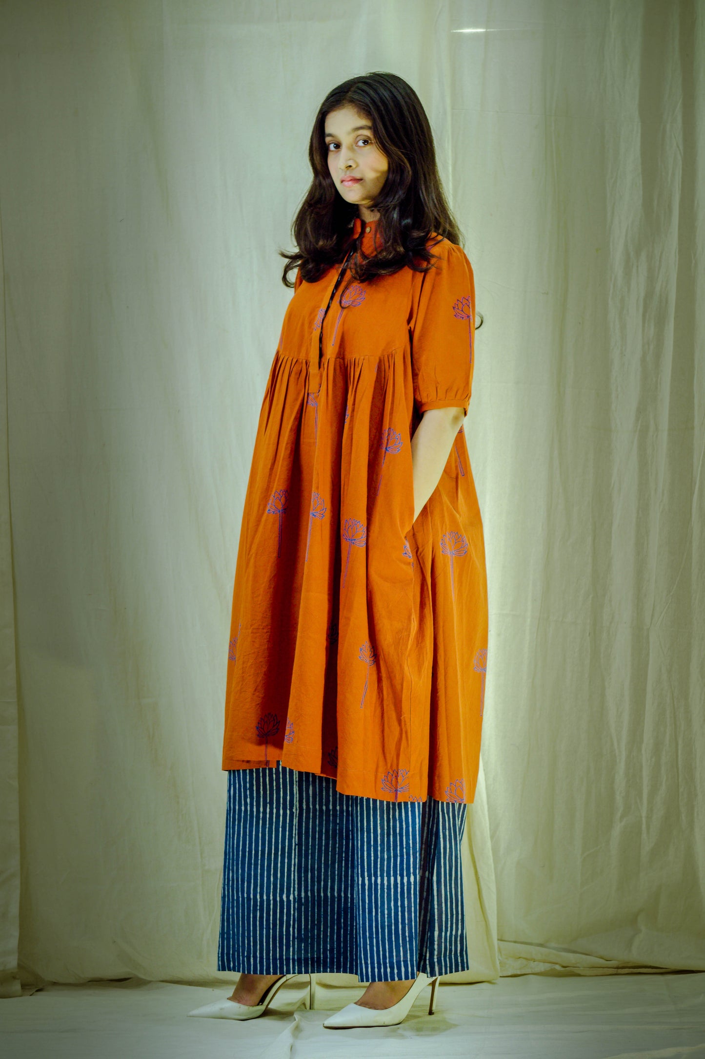 Indigo Ember – Kachhi Cotton Pant Kurta Set