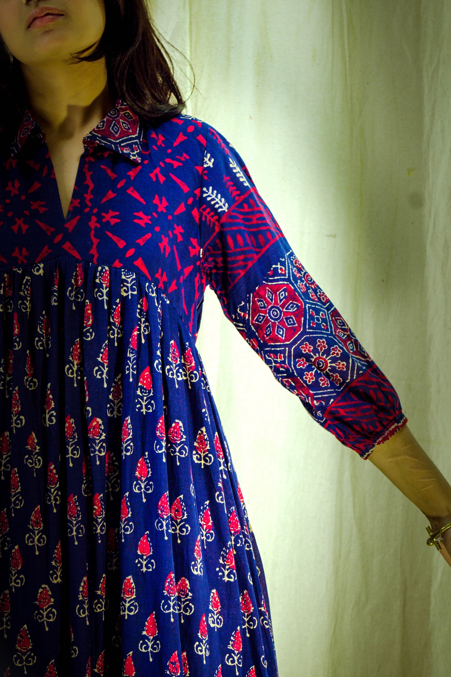Crimson Royale – Mull Cotton Pleated Dress