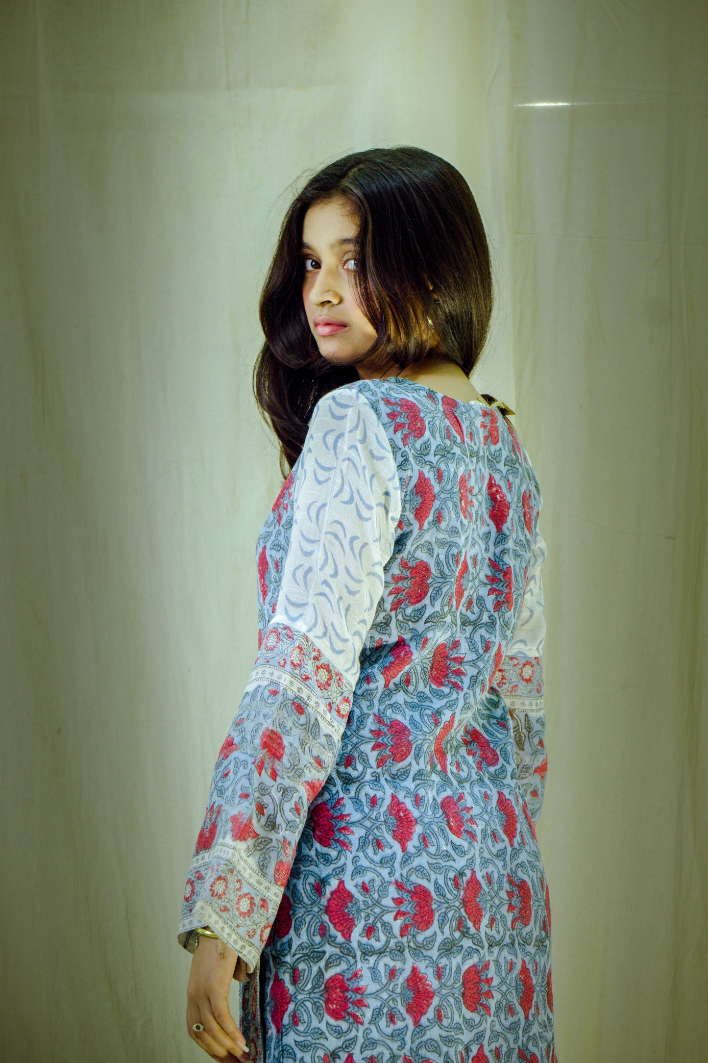 Crimson Bloom – Block Printed Straight Pant Kurta Set