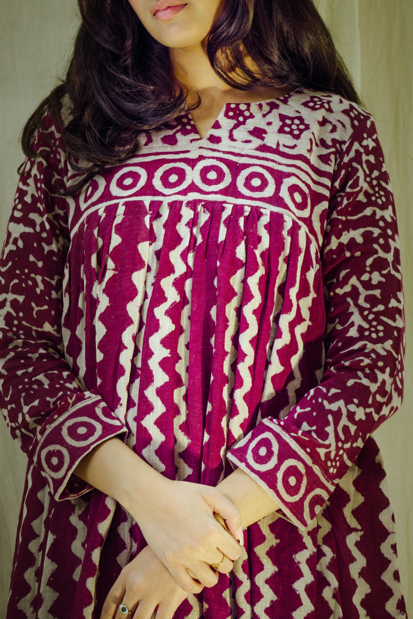 Wine Reverie – Block Printed Pant Kurta Set
