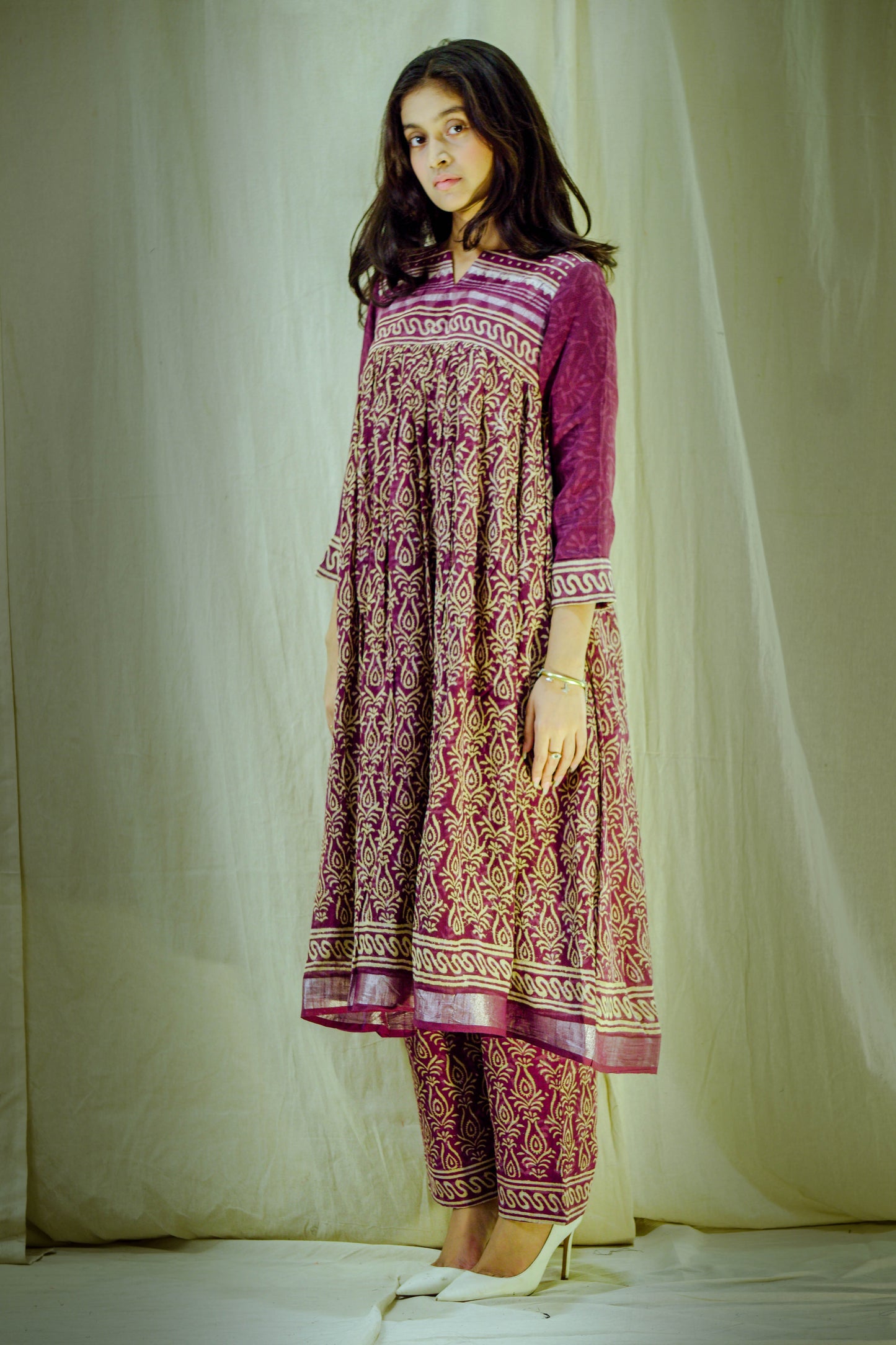 Amethyst Muse – Block Printed Pant Kurta Set