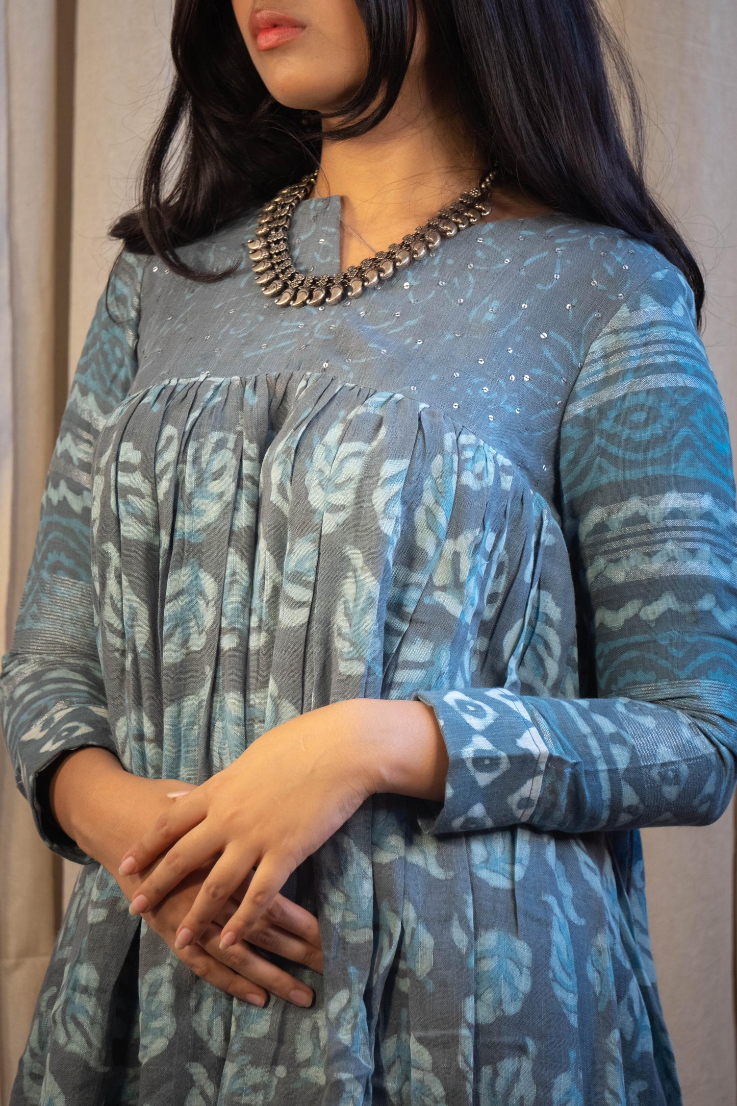 Eila Sage Green Pant Leafy Kurta Set