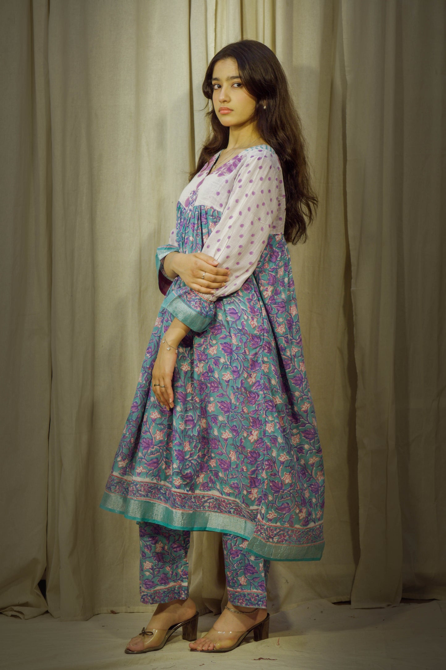Seabloom – Handblock Linen Kurta Pant Set