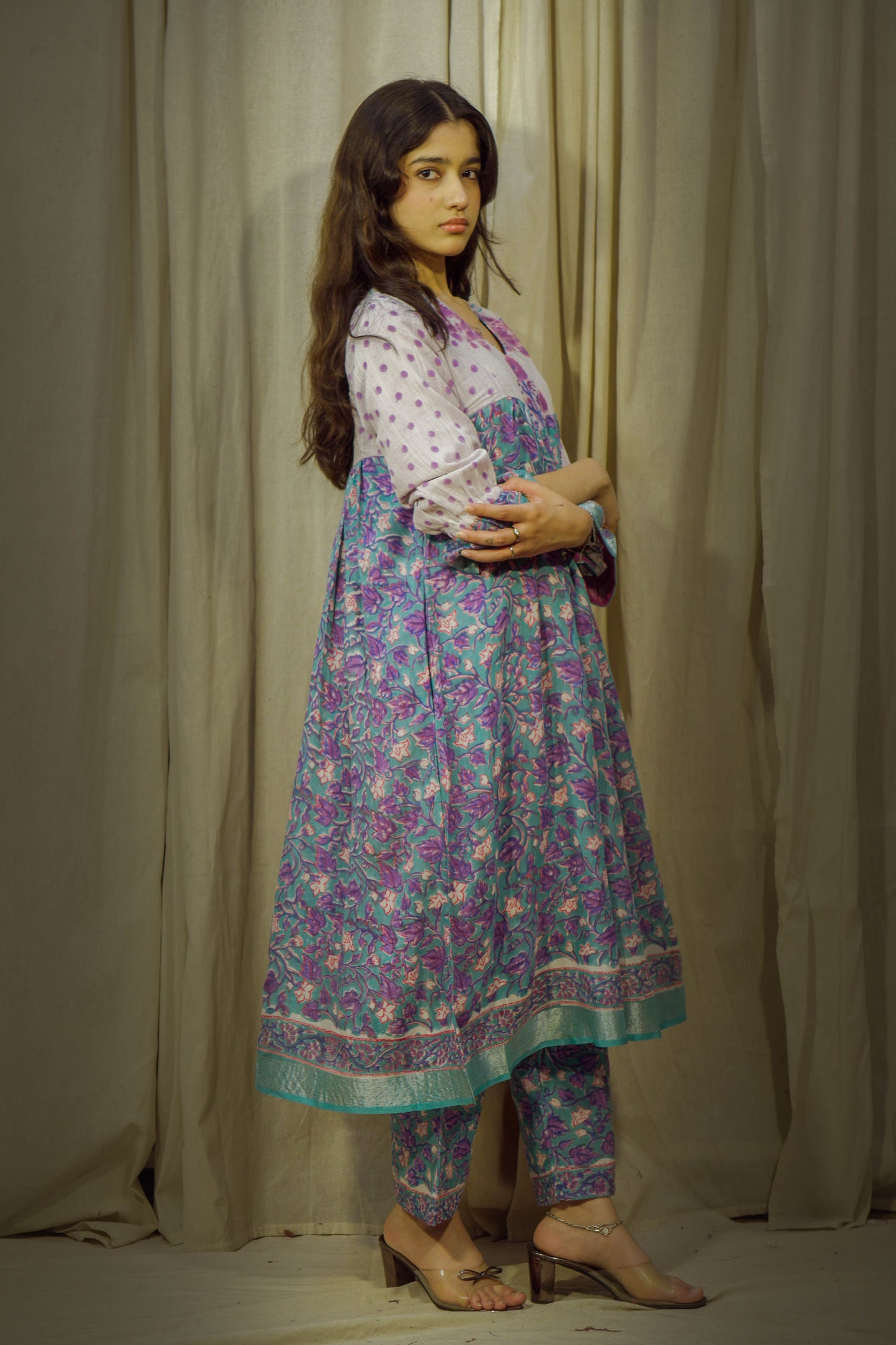 Seabloom – Handblock Linen Kurta Pant Set