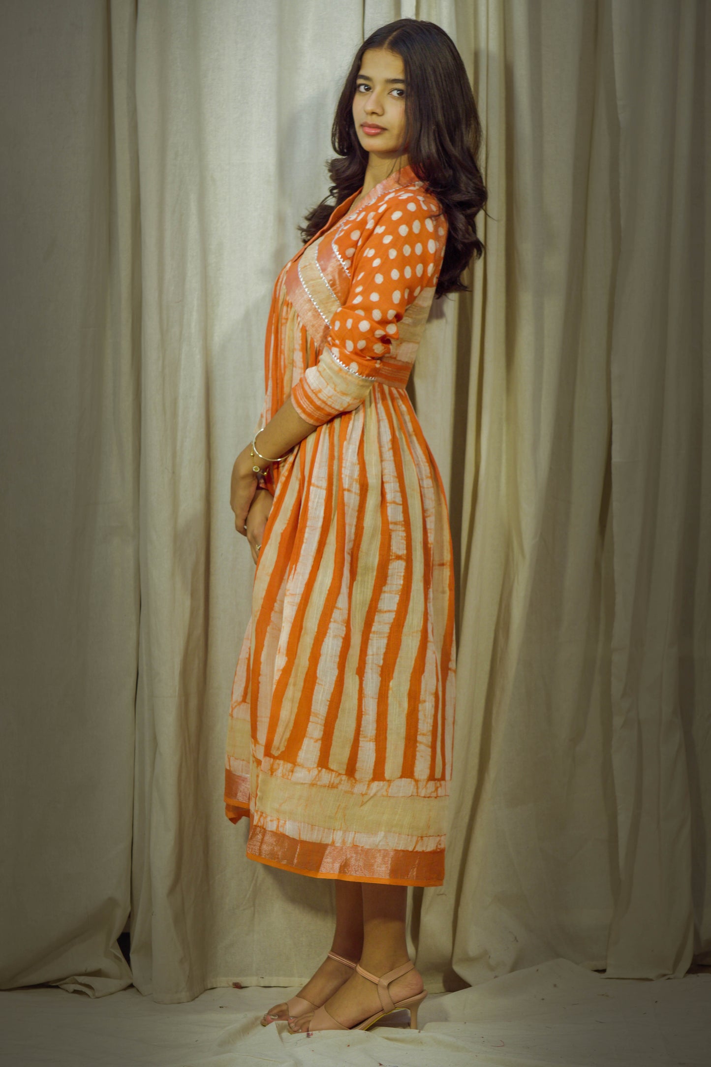 Sunkissed Harmony – Handblock Printed Linen Kurti