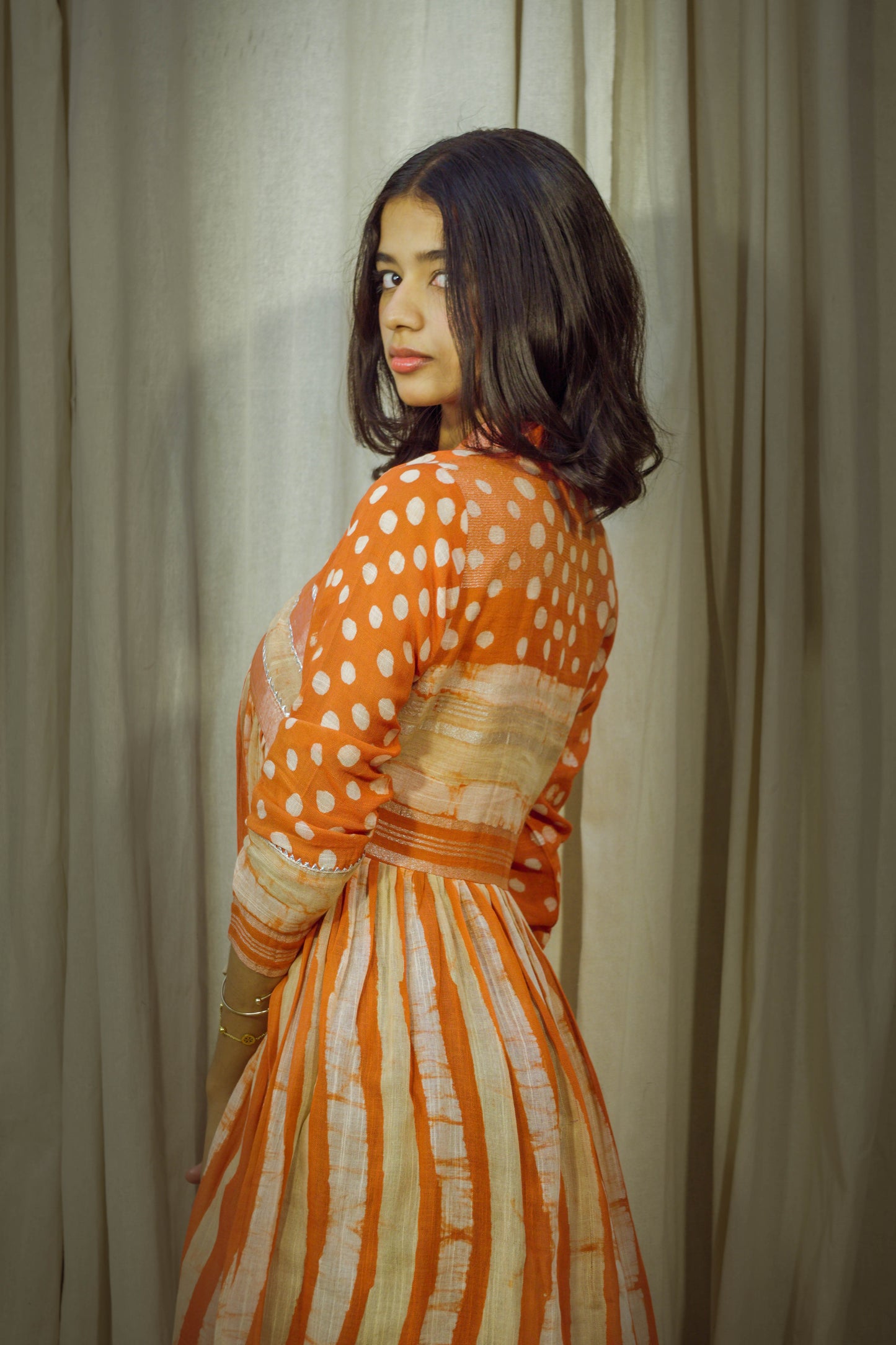 Sunkissed Harmony – Handblock Printed Linen Kurti