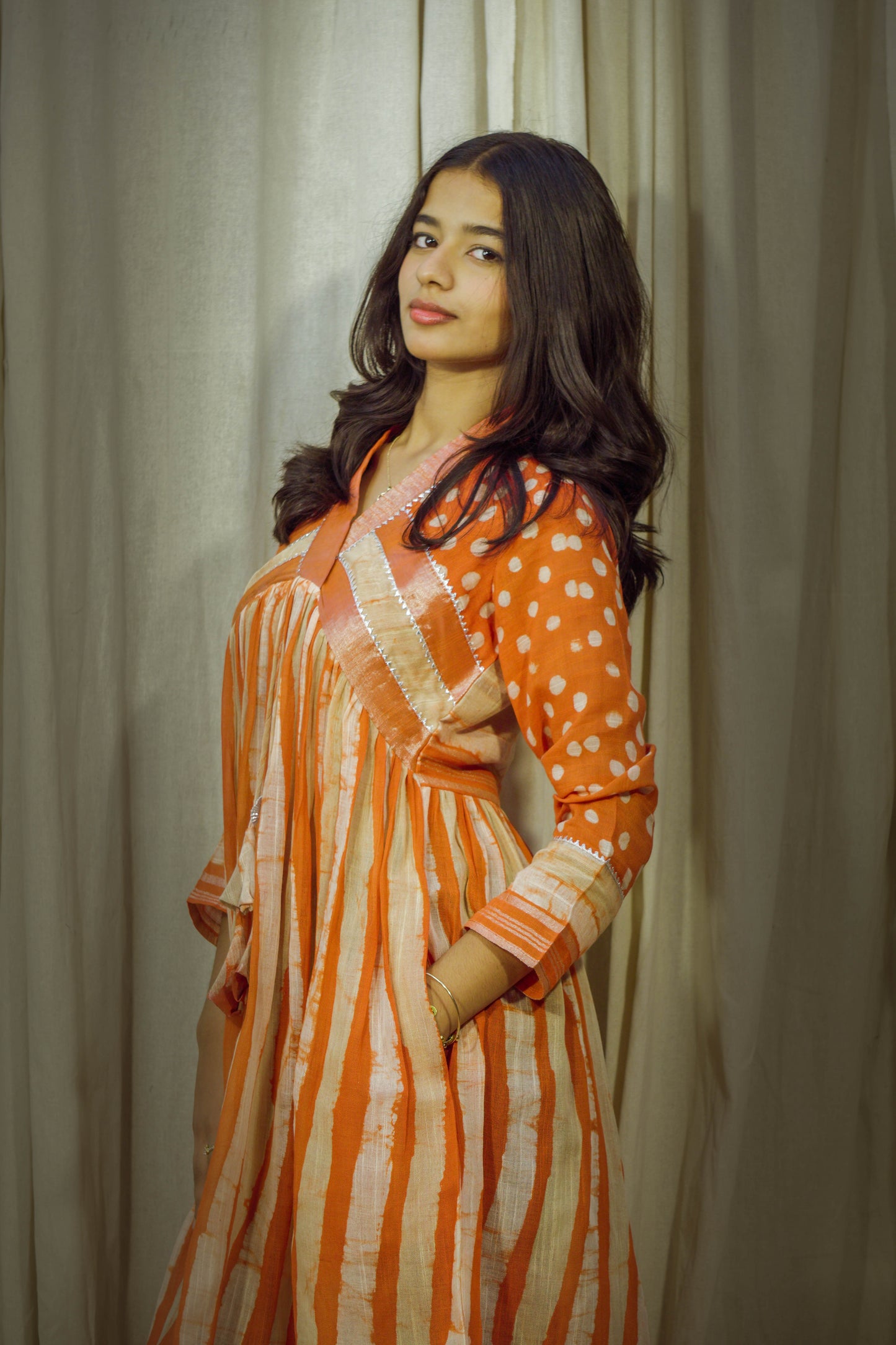 Sunkissed Harmony – Handblock Printed Linen Kurti