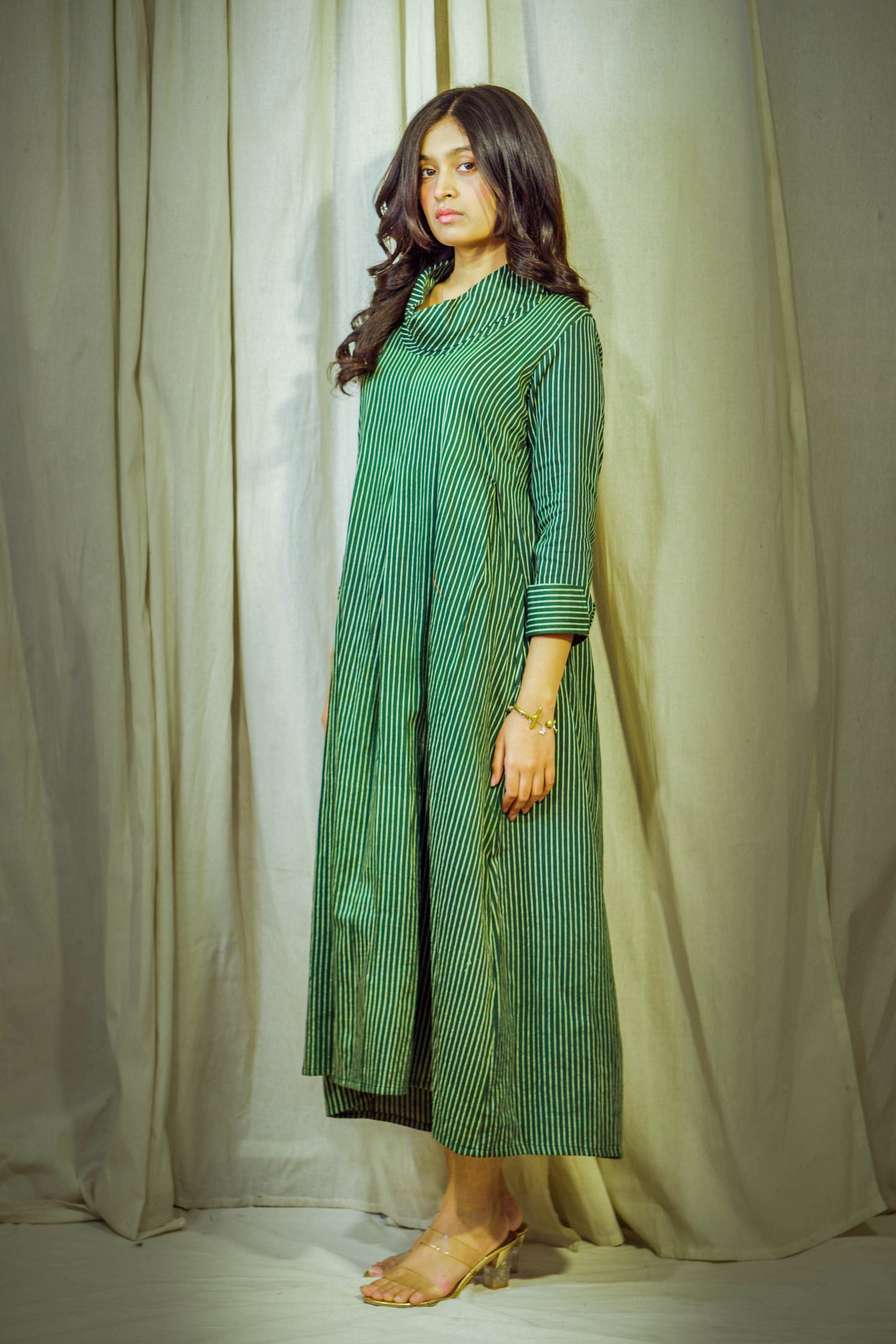 Iraaz – Green Modal Polo Tunic with Lining Detail