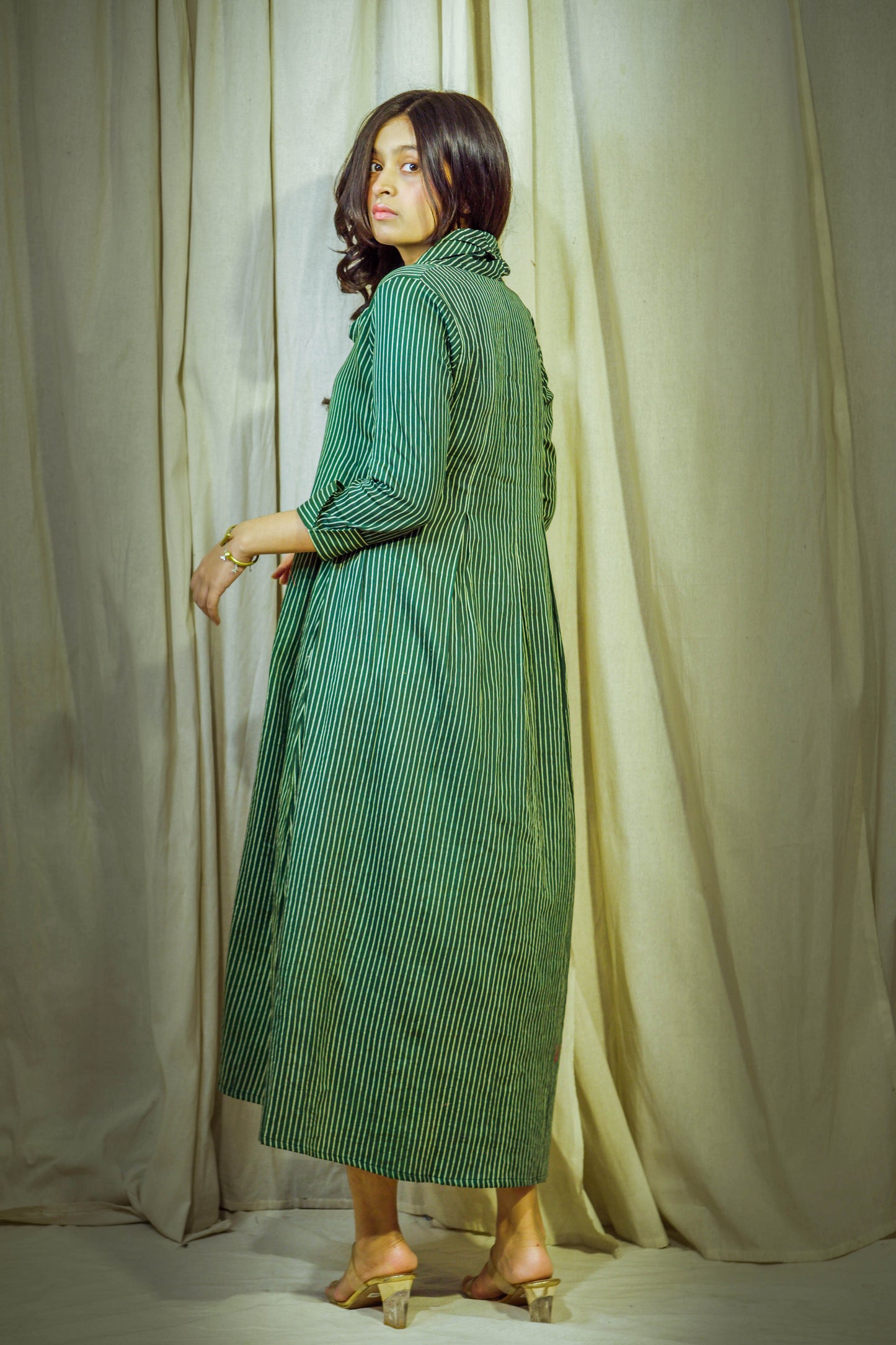 Iraaz – Green Modal Polo Tunic with Lining Detail