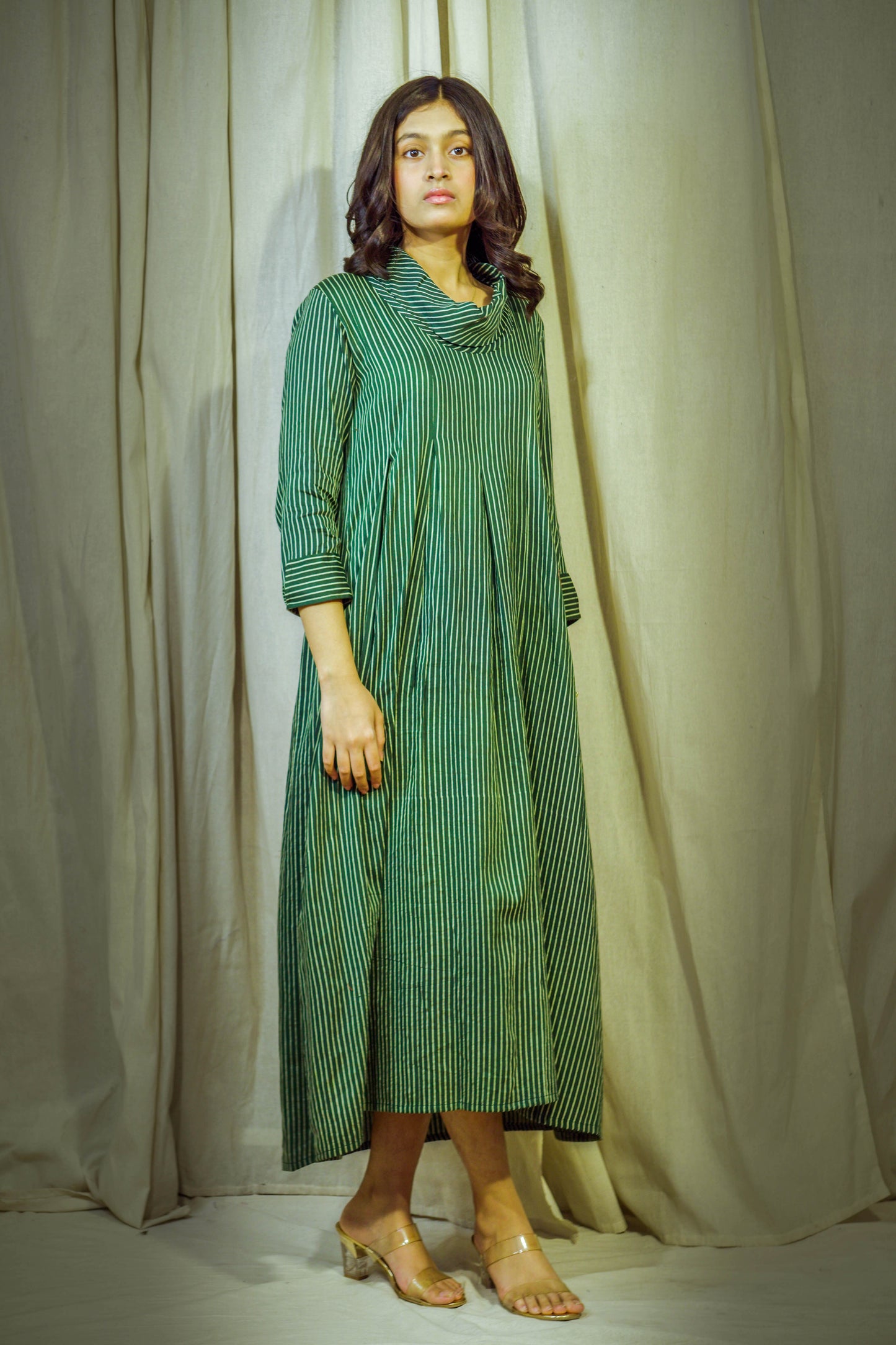 Iraaz – Green Modal Polo Tunic with Lining Detail