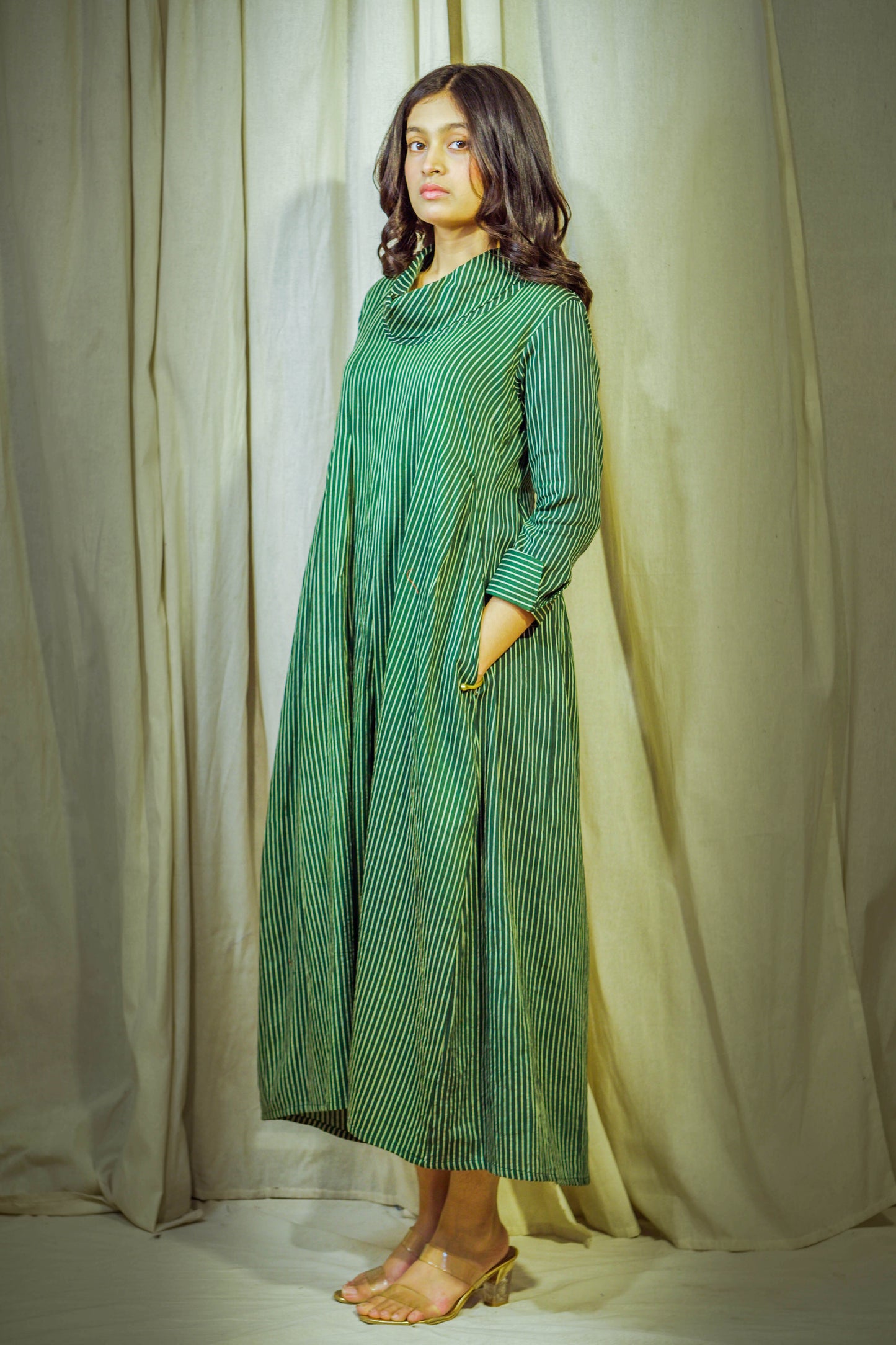 Iraaz – Green Modal Polo Tunic with Lining Detail