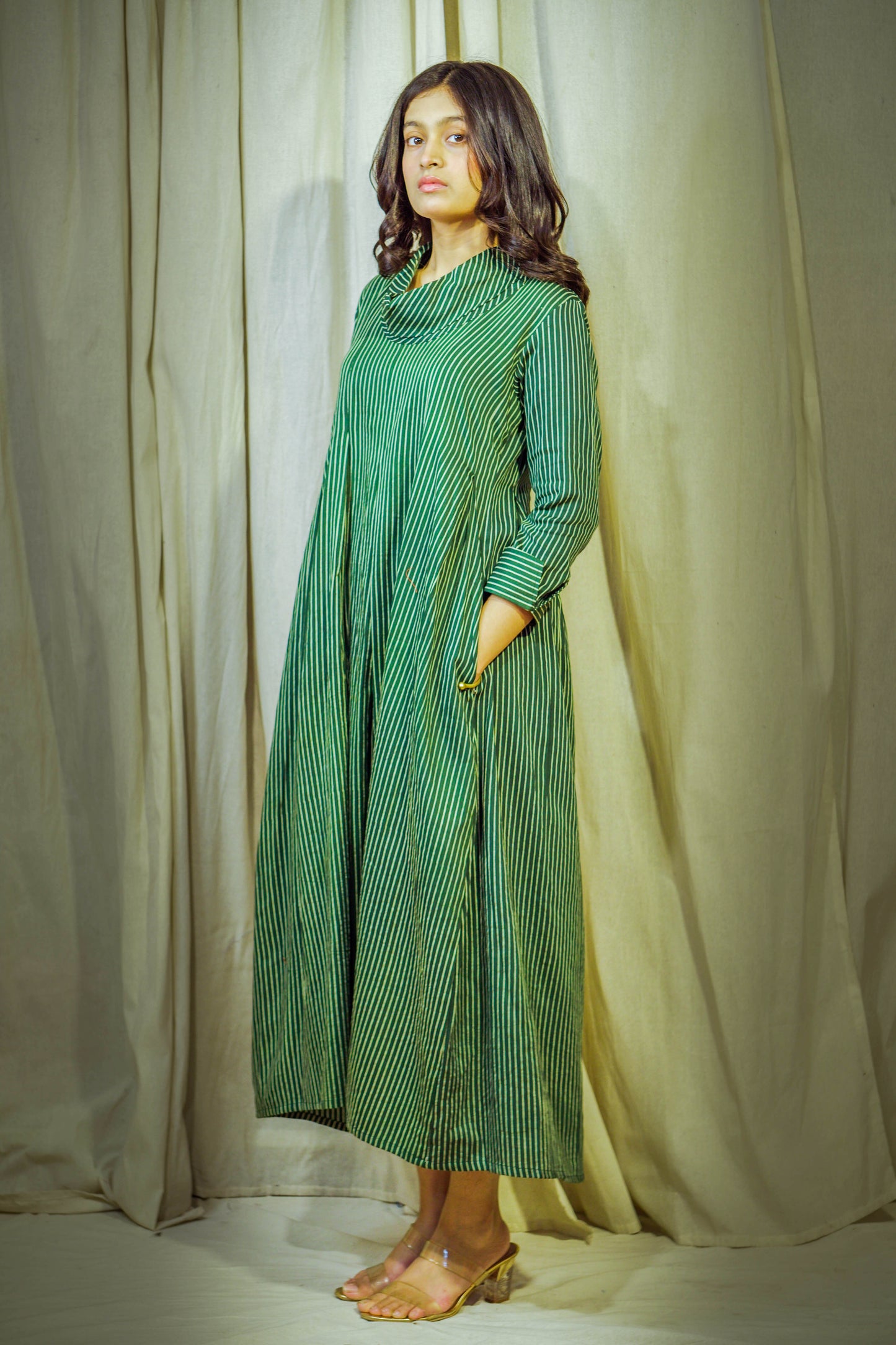Iraaz – Green Modal Polo Tunic with Lining Detail