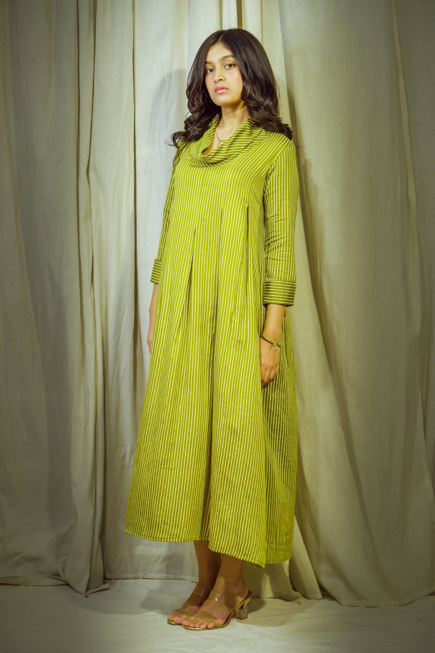 Iraaz Olive – Modal Polo Tunic with Lining & Pockets