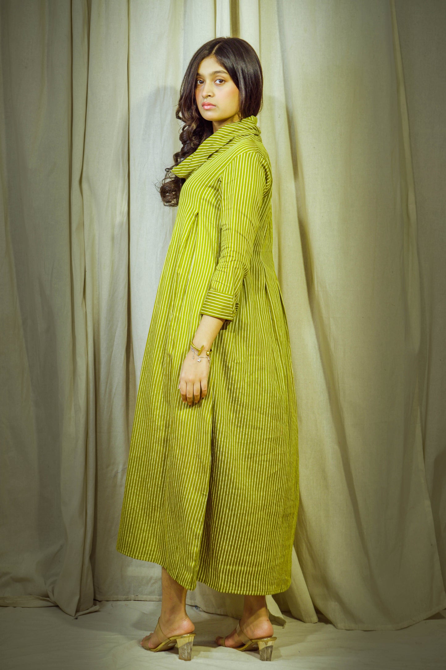 Iraaz Olive – Modal Polo Tunic with Lining & Pockets