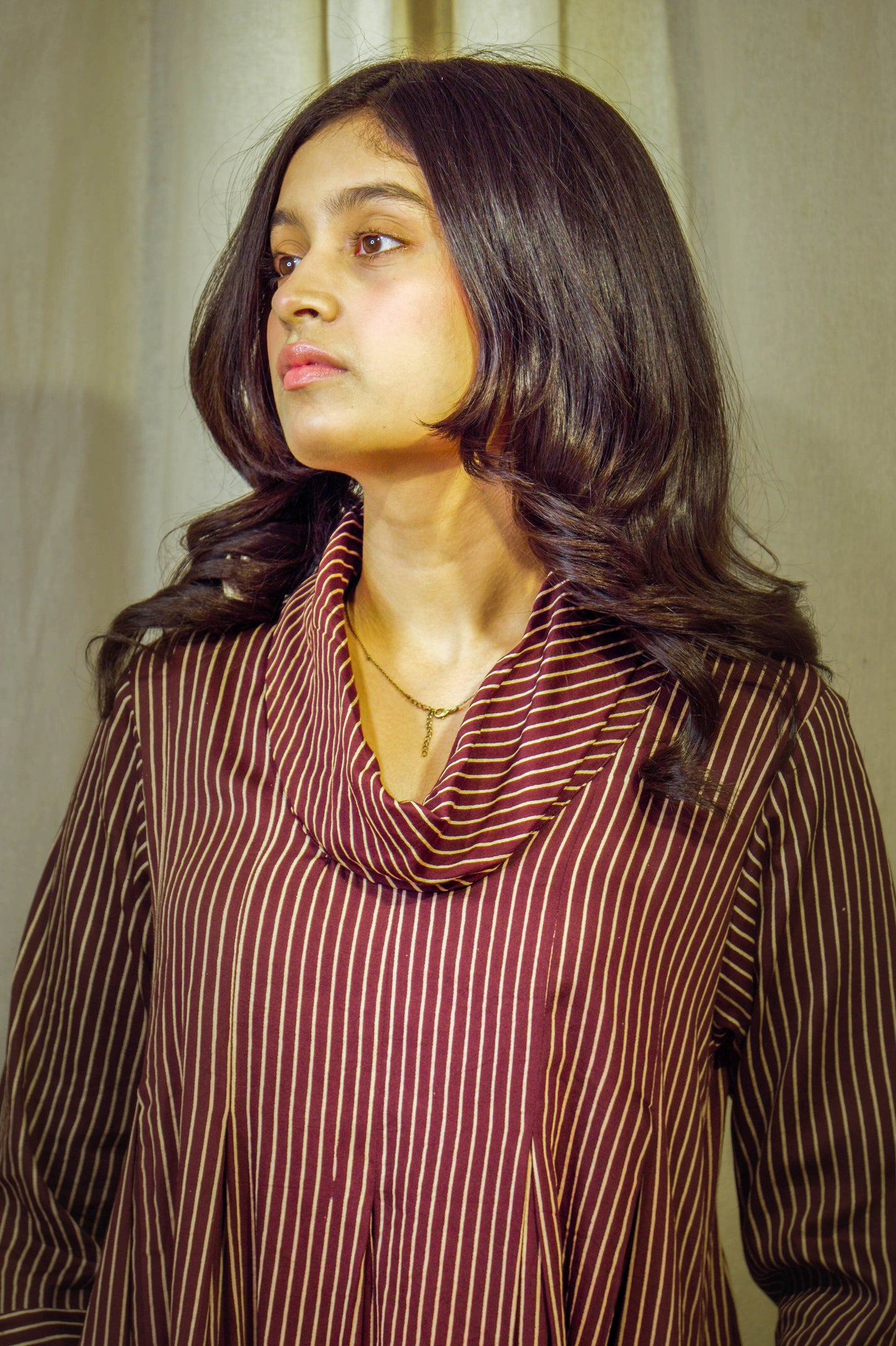 Iraaz Cocoa – Modal Polo Tunic with Lining & Pockets