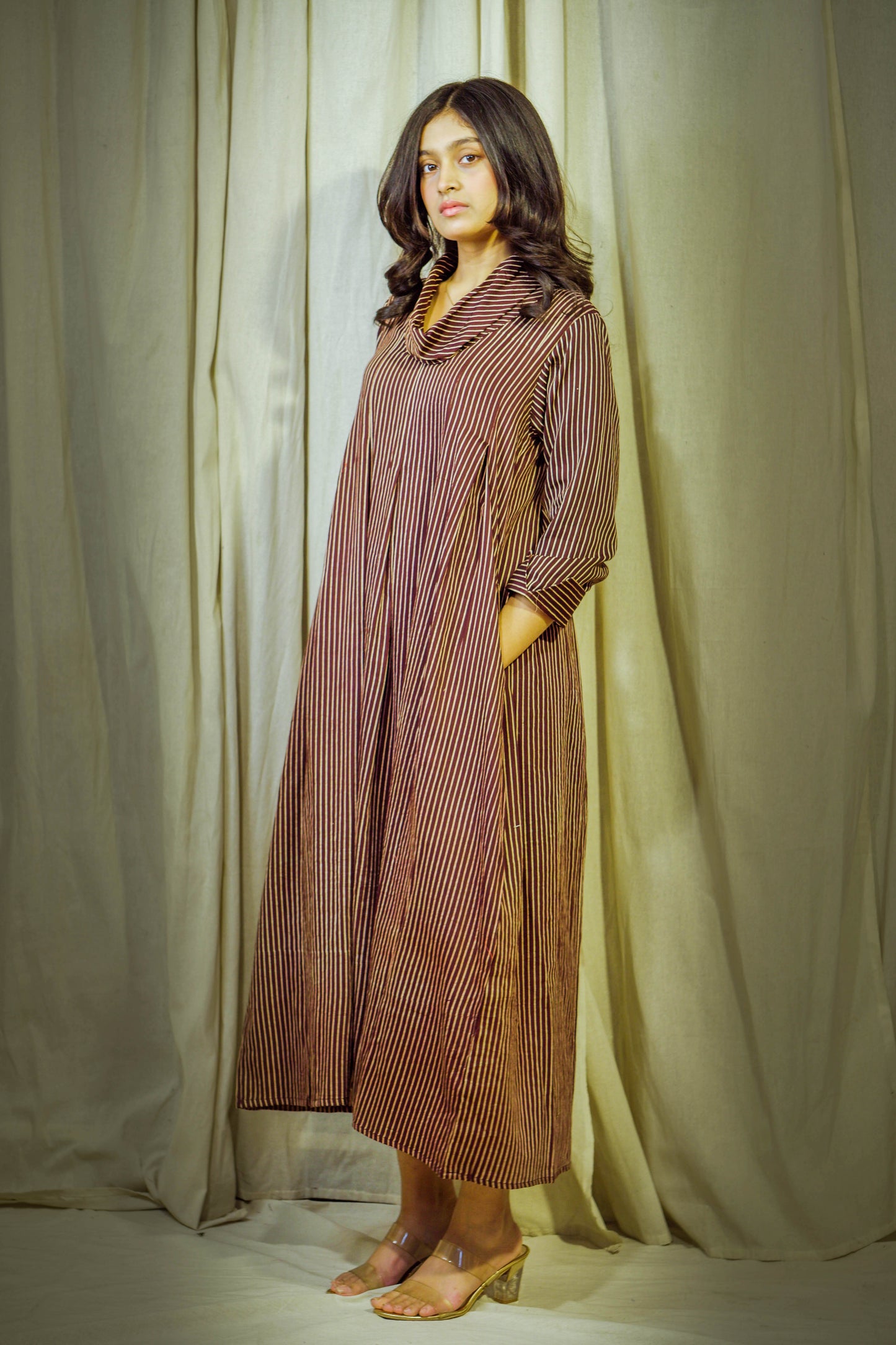 Iraaz Cocoa – Modal Polo Tunic with Lining & Pockets