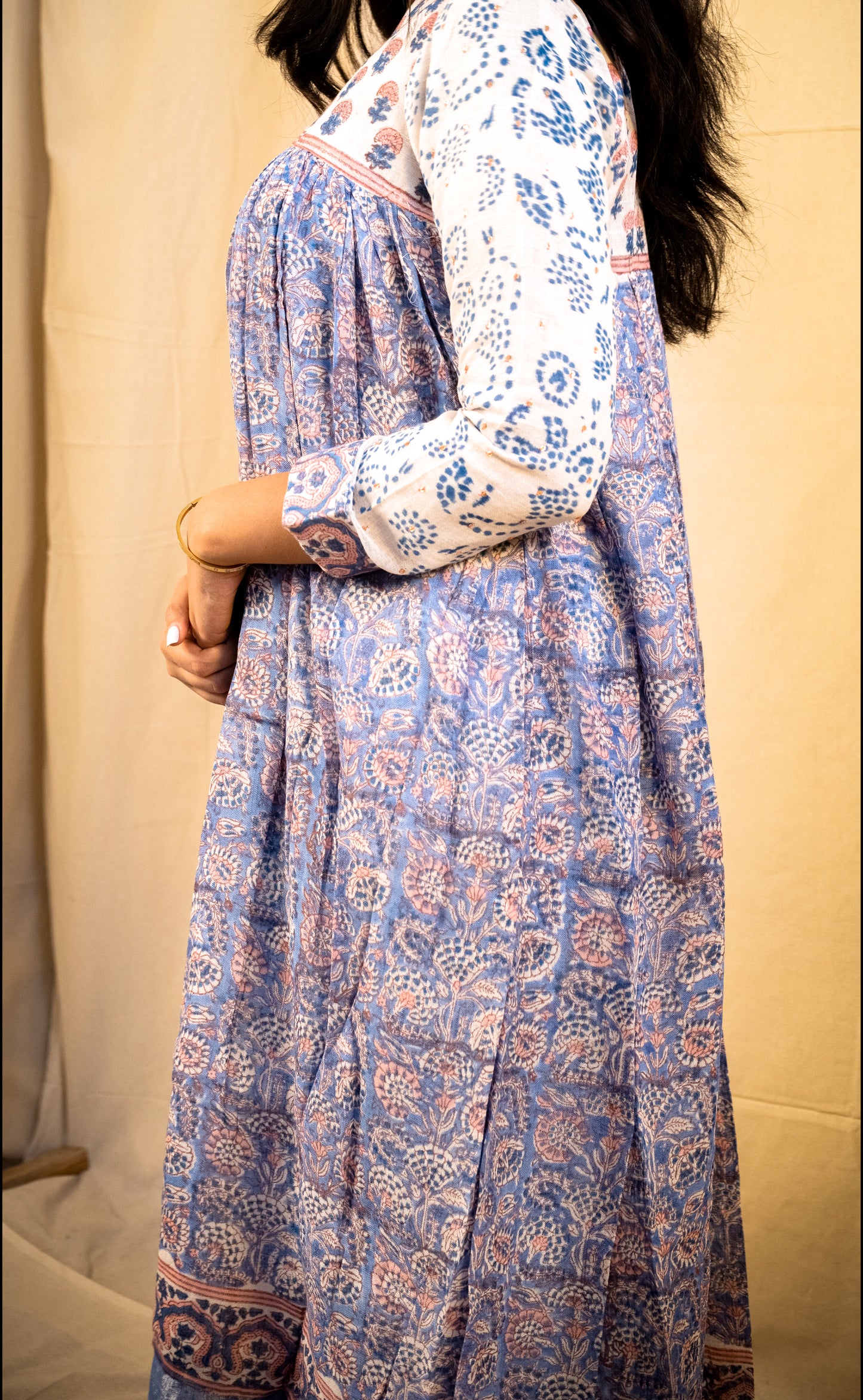 Lilac and White Pant Kurta Set