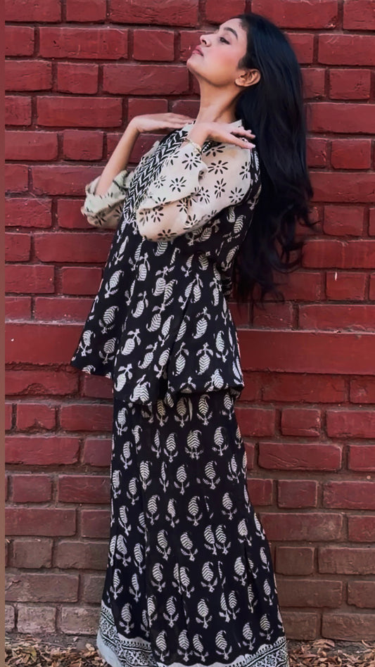 Sheen Plazzo & Short Kurta Co-ord Set