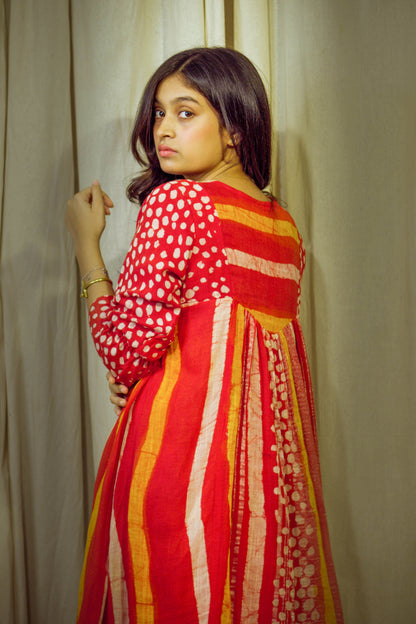 AgniRaah – Striped Block-Printed Linen Set