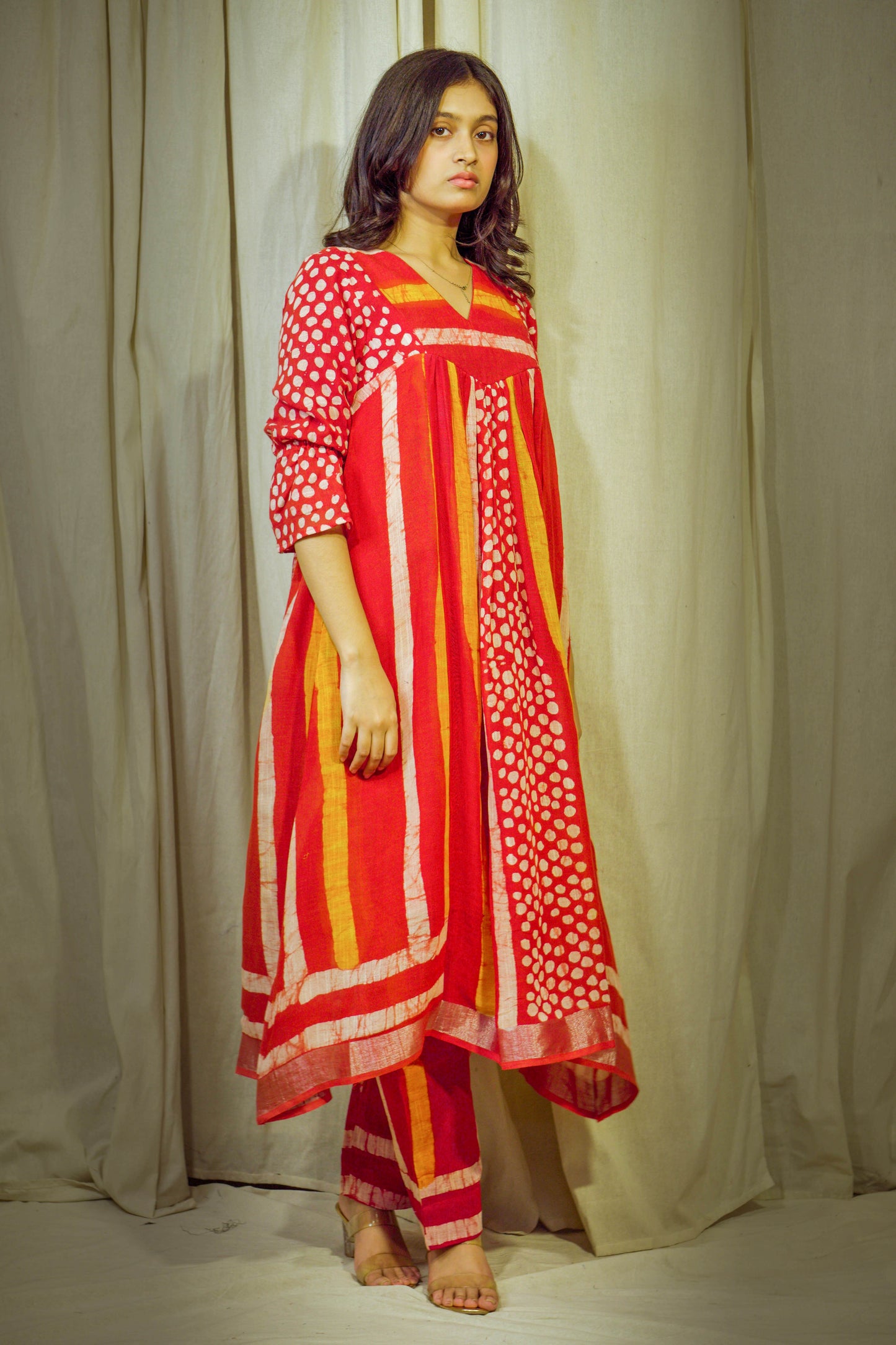 AgniRaah – Striped Block-Printed Linen Set