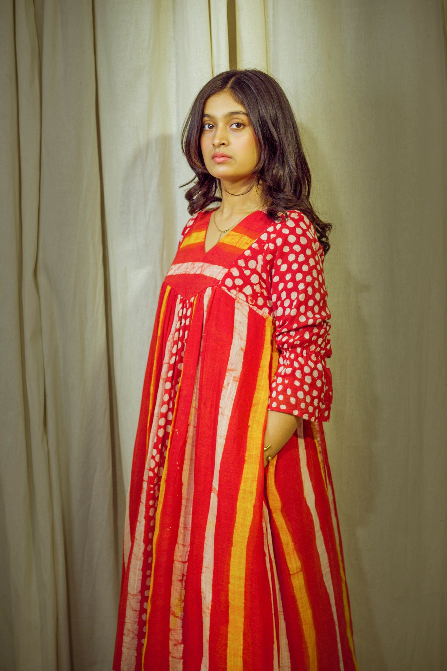 AgniRaah – Striped Block-Printed Linen Set