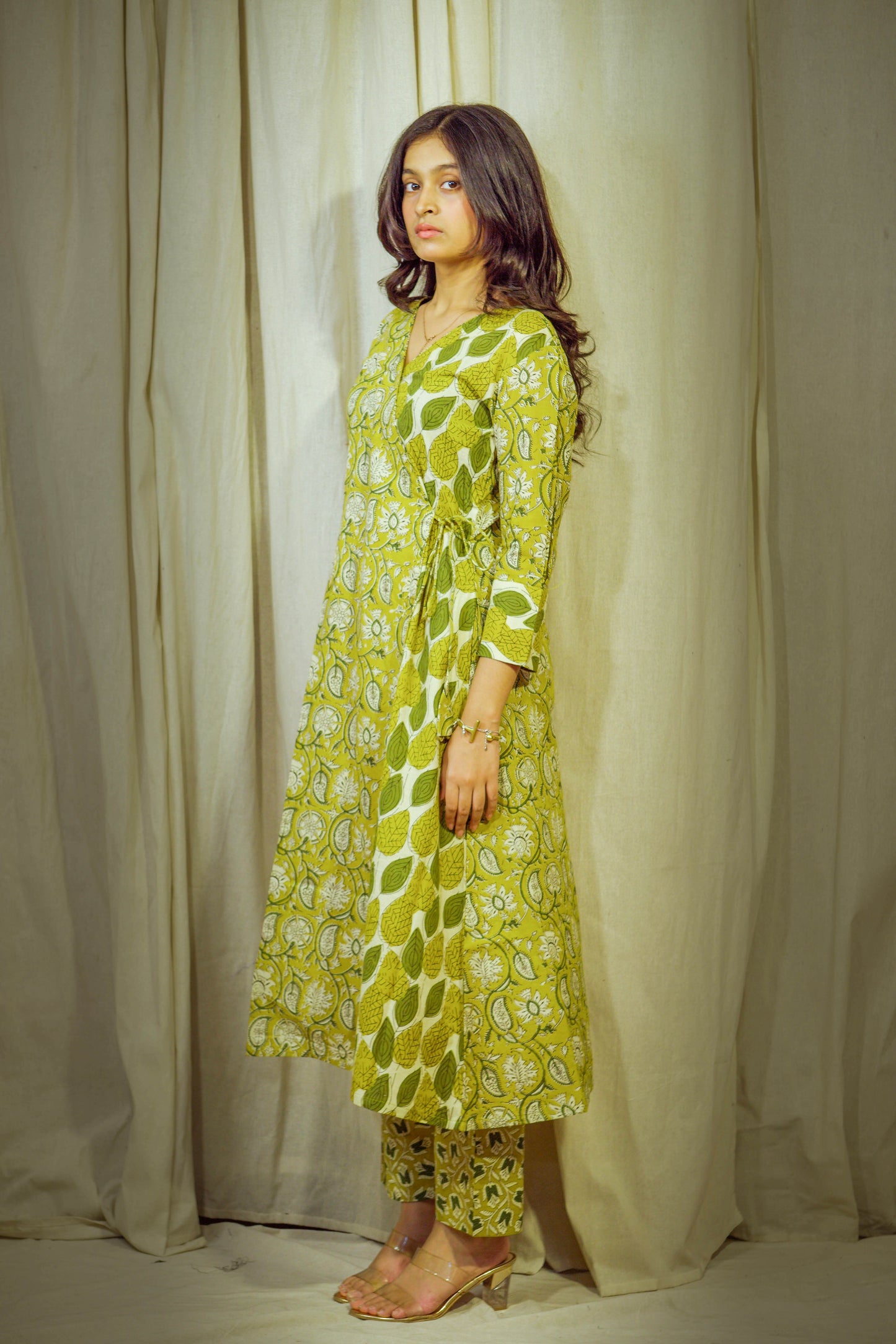 HaritValli – Block-Printed Cotton Angrakha Set