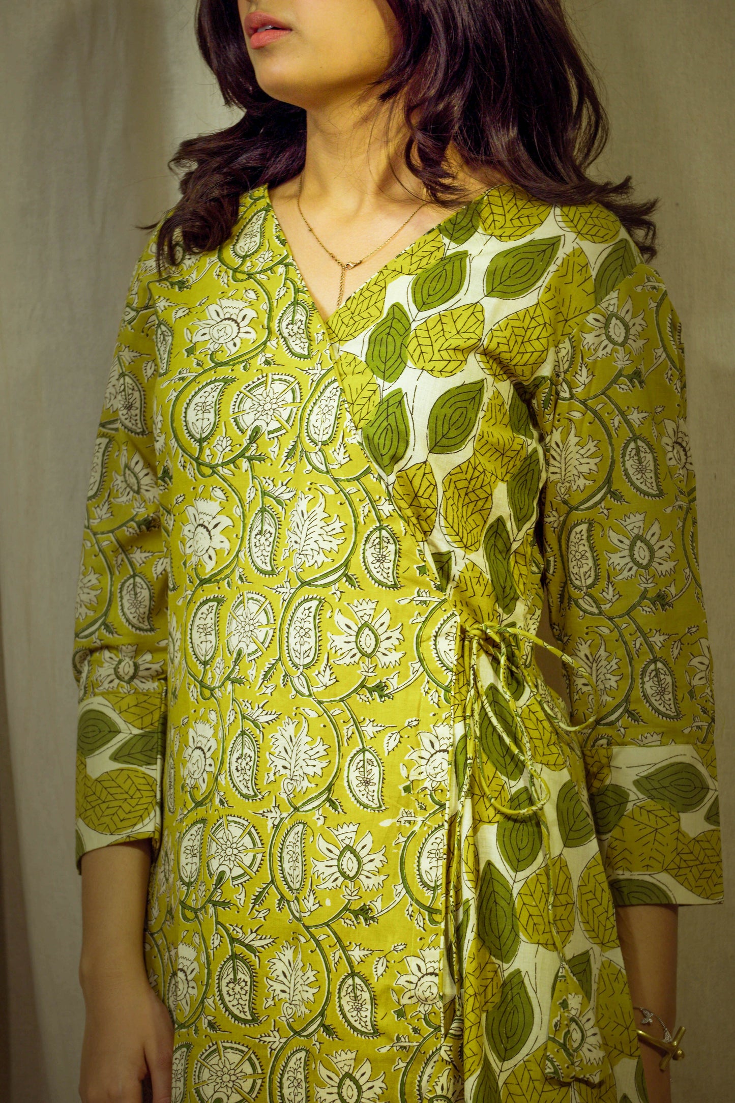 HaritValli – Block-Printed Cotton Angrakha Set