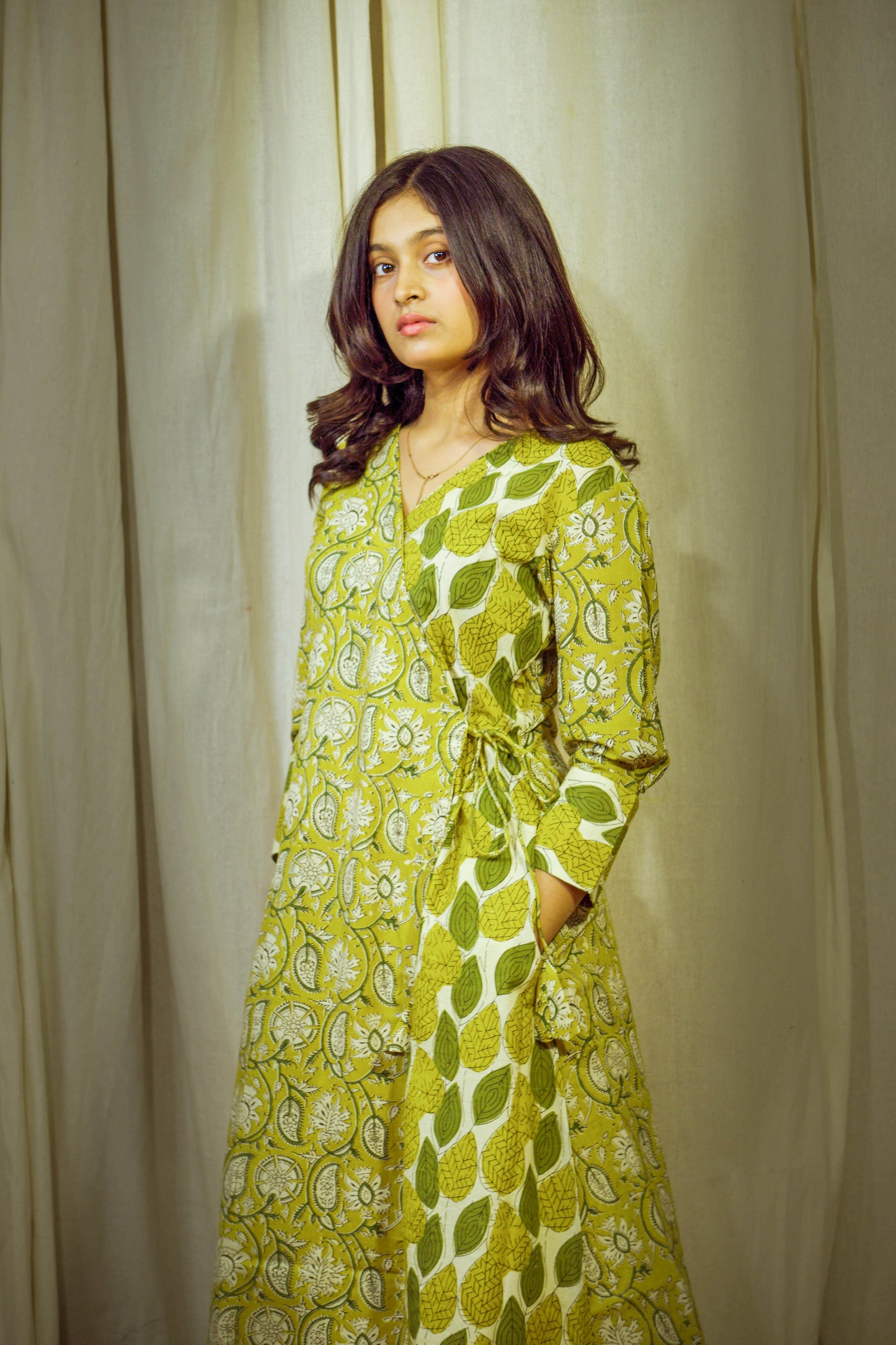 HaritValli – Block-Printed Cotton Angrakha Set