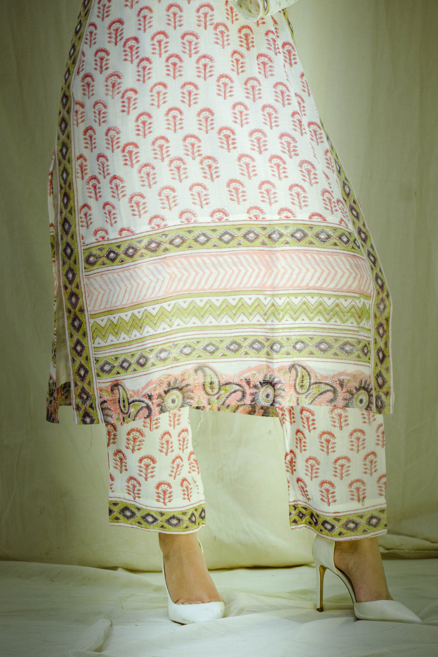 Ivory Essence – Pure Linen Straight Pant Kurta Set