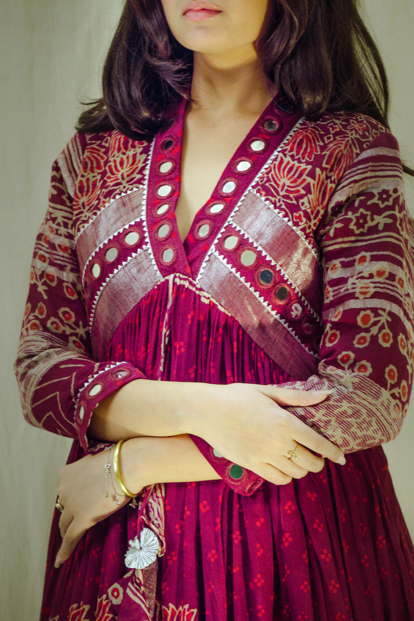 Padma Aura – Pure Linen Kalamkari Lotus Dress