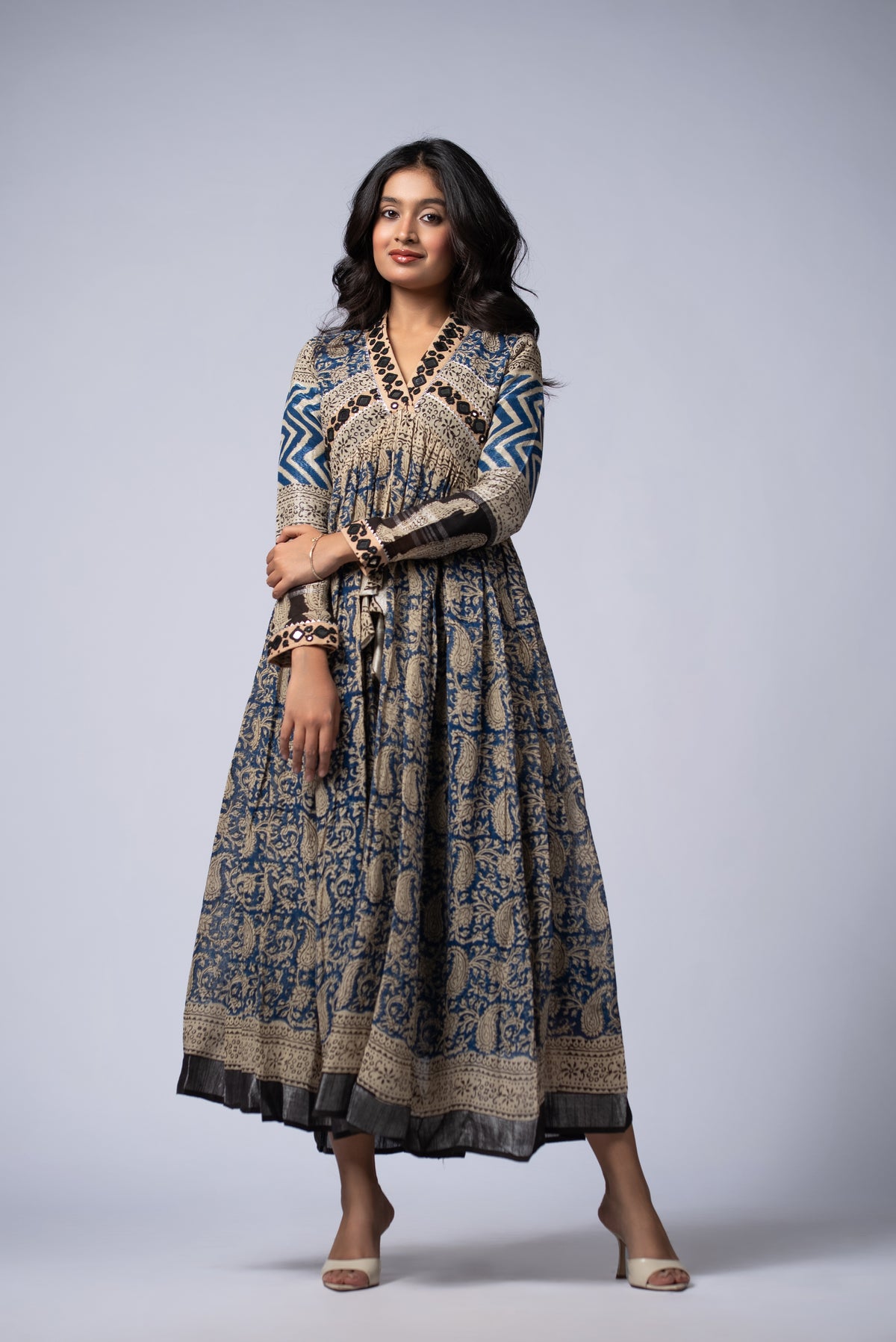 Neelkaar Sheesh Mirror Work Dress
