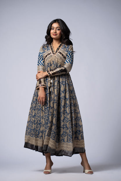 Neelkaar Sheesh Mirror Work Dress