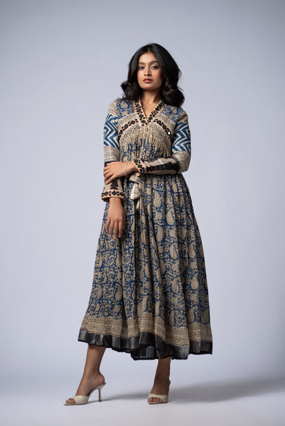 Neelkaar Sheesh Mirror Work Dress