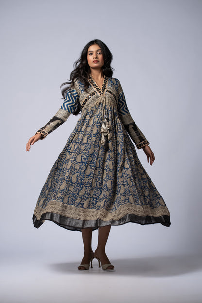 Neelkaar Sheesh Mirror Work Dress