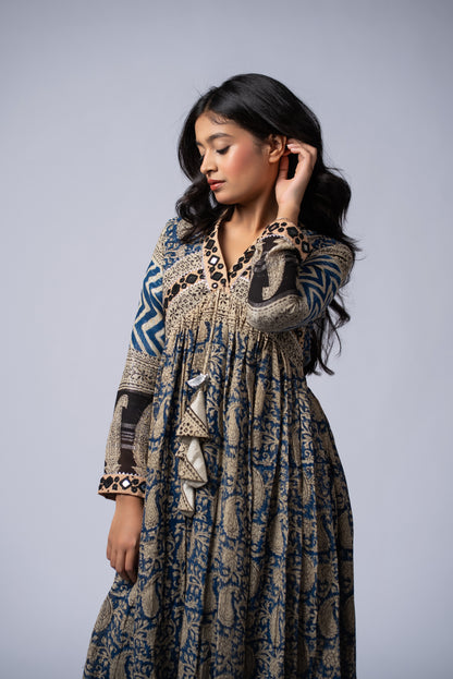 Neelkaar Sheesh Mirror Work Dress