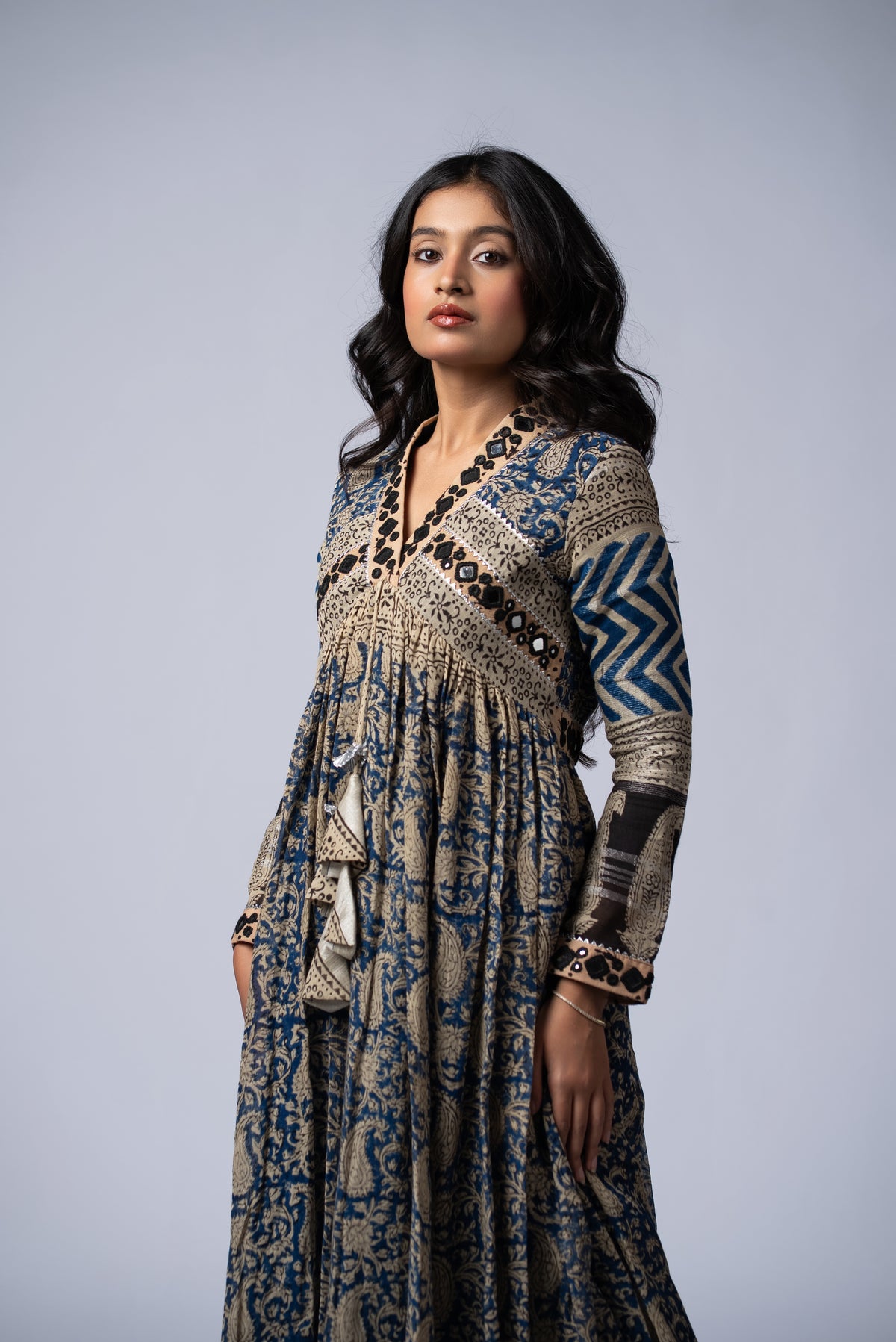 Neelkaar Sheesh Mirror Work Dress