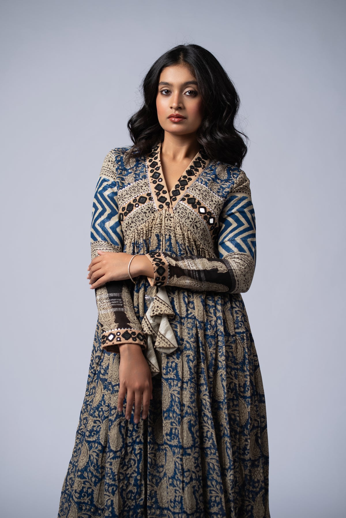 Neelkaar Sheesh Mirror Work Dress