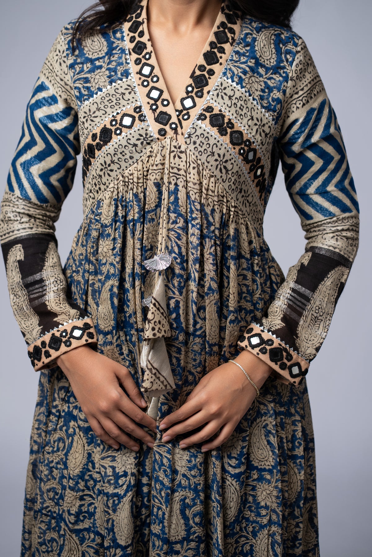 Neelkaar Sheesh Mirror Work Dress