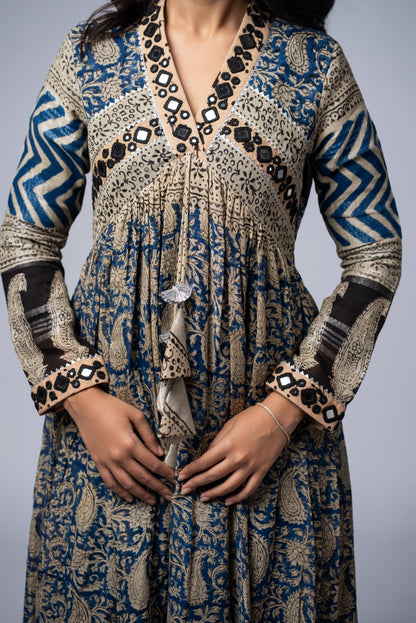 Neelkaar Sheesh Mirror Work Dress