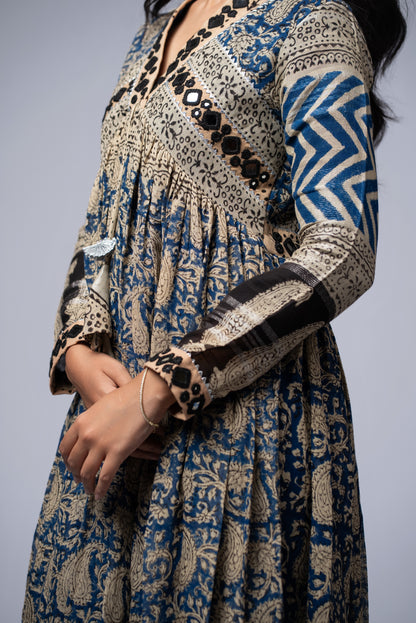 Neelkaar Sheesh Mirror Work Dress