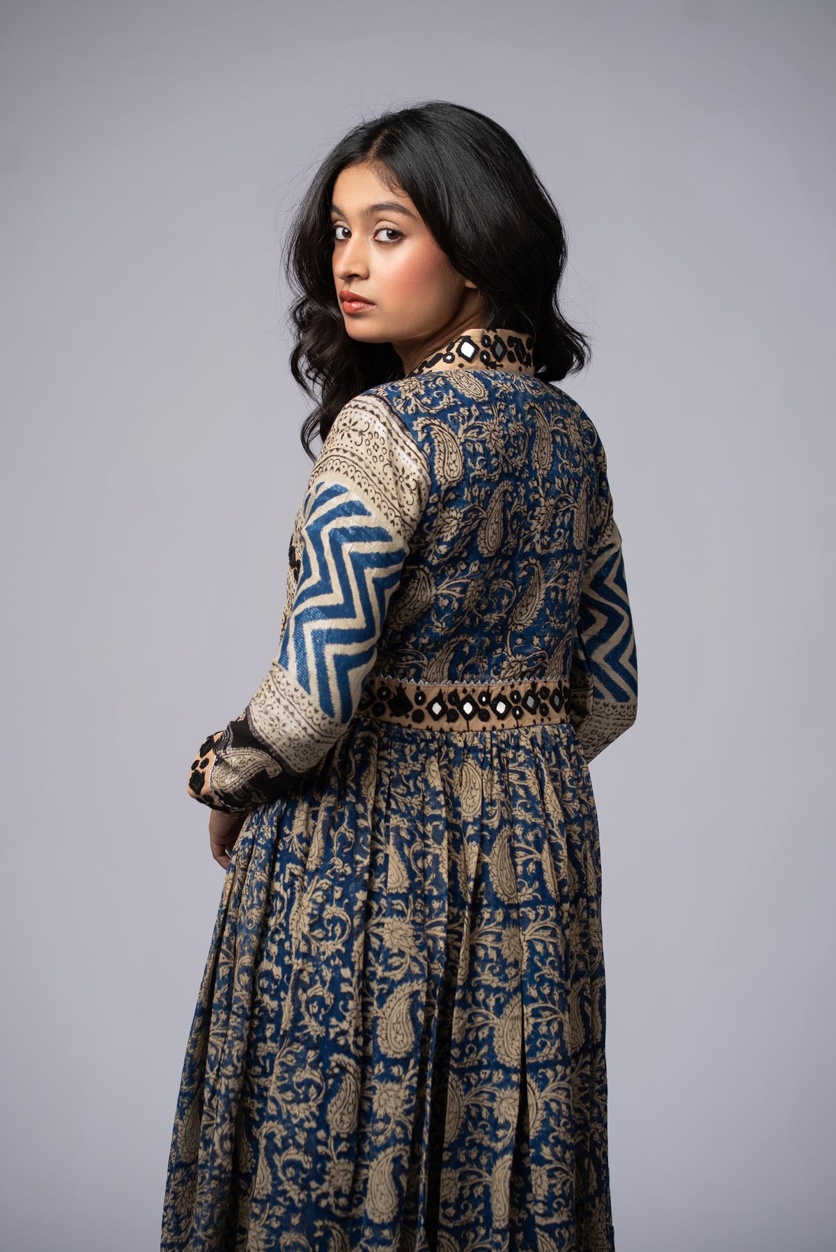 Neelkaar Sheesh Mirror Work Dress