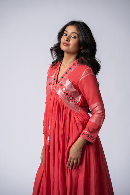 Gulabi Sheesh Signature Mirror Work Dress