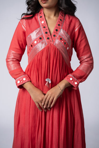 Gulabi Sheesh Signature Mirror Work Dress