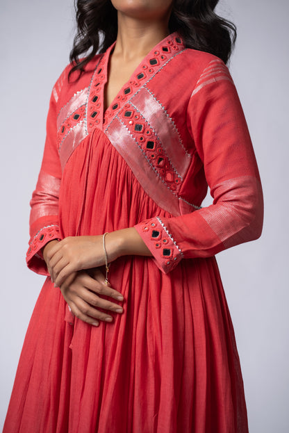 Gulabi Sheesh Signature Mirror Work Dress
