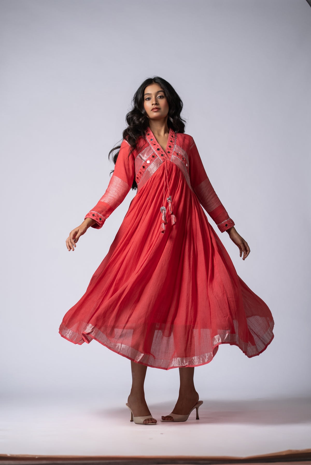 Gulabi Sheesh Signature Mirror Work Dress