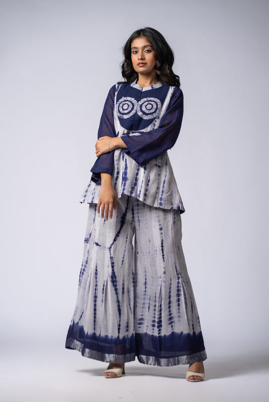 Neelrekh Shibori Kali Co-ord Set