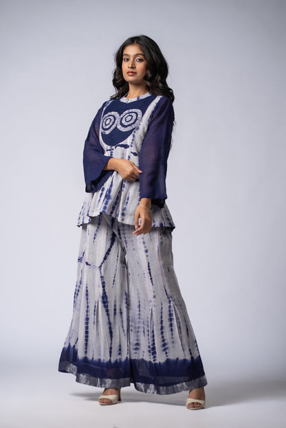 Neelrekh Shibori Kali Co-ord Set